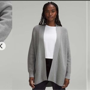 Lululemon • Merino Wool-Blend Ribbed Long Wrap Sweater • Size 4